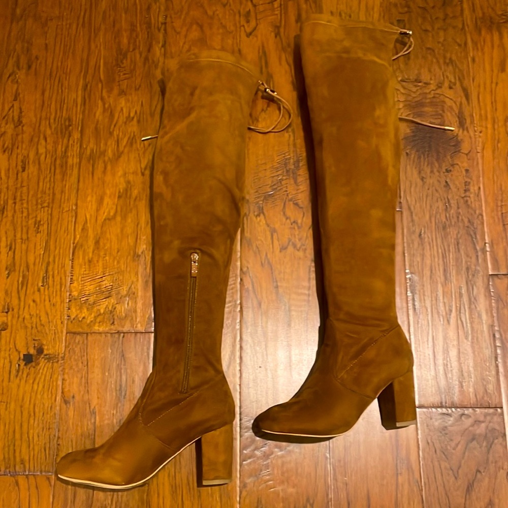 Cognac Over the Knee Boots